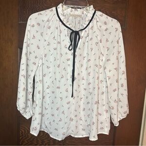 Active USA Small Floral White Blouse
